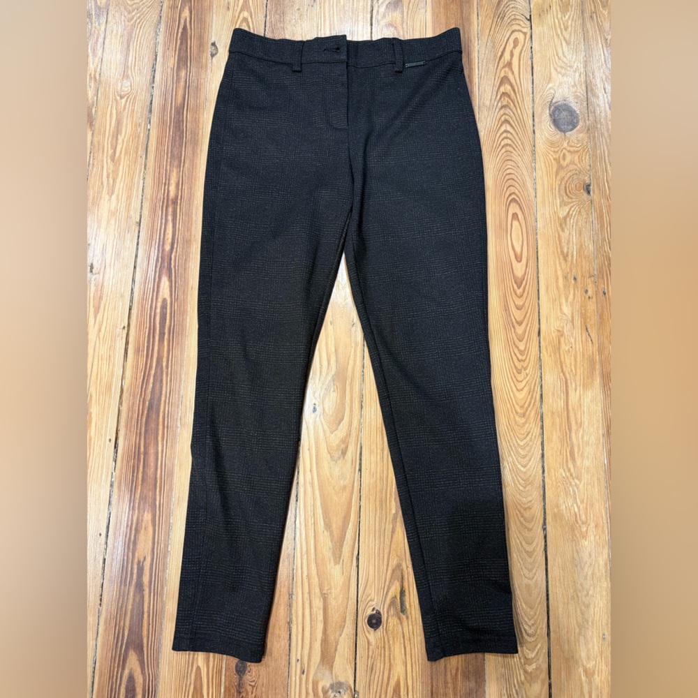 Classic Black Trousers, discrete gray plaid design